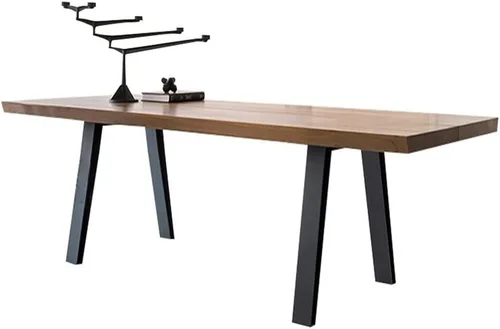 Mesa moderna de madera maciza simple para el hogar, dormitorio, oficina, sala de reuniones, escritorio de computadora, patas de metal fuertes |