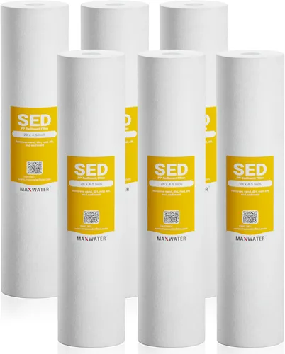 Miniatura 15 de Max Water Filtro de sedimentos de 1 micrón de 20 x 4.5 pulgadas, cartucho de repuesto para sistema de filtración de agua de 20 pulgadas para toda
