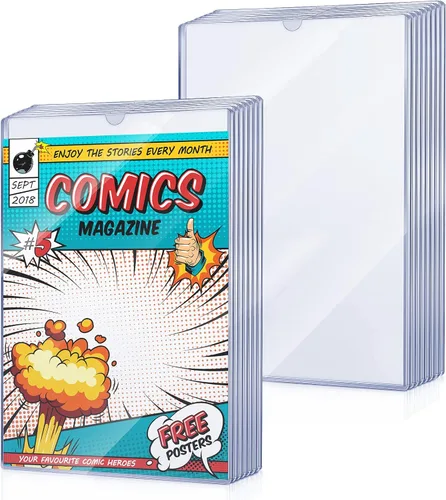 Yexiya 15 fundas para cómics de 7.6 x 10.7 pulgadas, marco duro de PVC para cómics de la Edad de Plata actual, funda transparente de plástico para