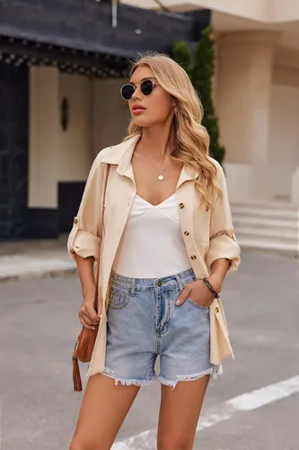 Miniatura 4 de Zeagoo Conjunto de 2 piezas de lino para mujer, camisa con botones y pantalones largos con cordón, conjuntos de verano