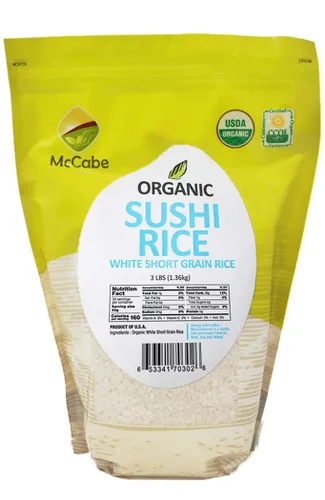 Miniatura 20 de McCabe Arroz dulce orgánico – Arroz pegajoso glutinoso Arroz orgánico sin gluten y sin OGM rico en fibras y minerales Certificado orgánico USDA