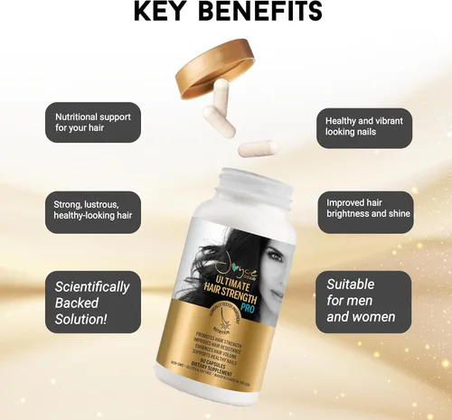 Miniatura 3 de Joyce Giraud Ultimate Hair Strength Supplements Suministro de 30 días, formulado científicamente para reducir la pérdida de cabello, 60 cápsulas