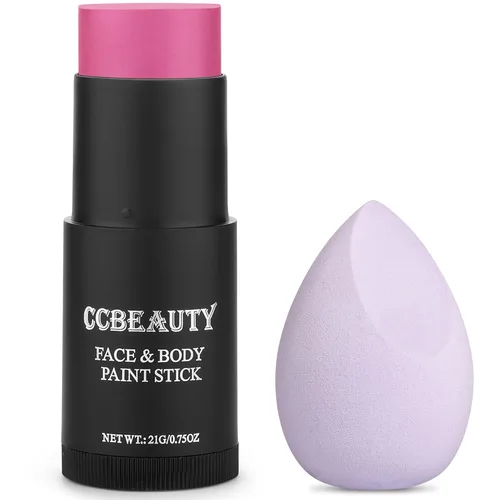 Miniatura 14 de CCbeauty Palo de pintura facial dorada metálica, kit de pintura facial con purpurina, pintura corporal profesional, kit de maquillaje SFX no tóxico