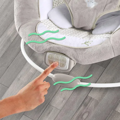 Miniatura 6 de Ingenuity InLighten - Asiento de bebé con columpio y barra de juguete iluminada, vibraciones, almohada para tiempo boca abajo y sonidos, 0-6 meses