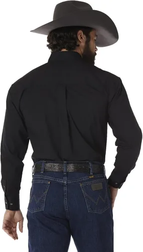 Miniatura 2 de Wrangler George Strait - Camisa tejida de manga larga con botón de bolsillo para hombre