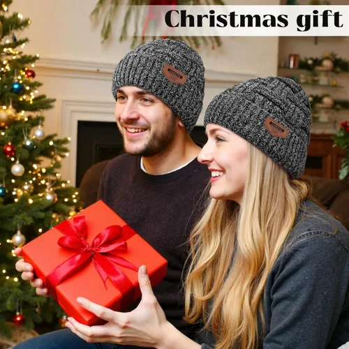 Miniatura 124 de Loritta Gorro de invierno cálido de punto grueso y holgado para hombre