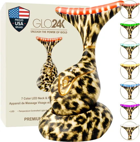 Miniatura 9 de GLO24K Dispositivo de Belleza de 7 Colores – Tecnología de Acción LED Triple y Vibración Facial y Masajeador de Cuello