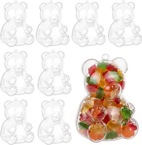 Miniatura 12 de Hammont Adornos Navideños Transparentes Rellenables – Caja de Regalo de Dulces Navideños Reutilizable en Forma de Alpaca para Decoración del Árbol