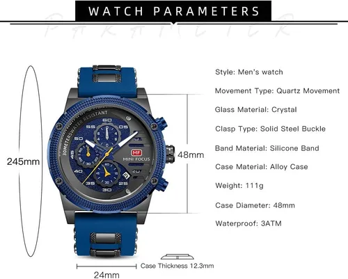 Miniatura 7 de AIMES Mens Watches for Men Casual Chronograph Waterproof Sport Military Watch Analog Quartz Movement Stylish Luxury Dress Wrist Watch Elegant Gift