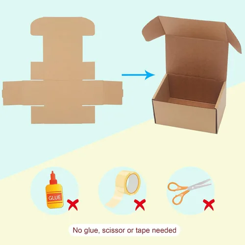 Miniatura 7 de Paquete de 10 cajas de envío pequeñas de 6 x 4 x 3 pulgadas, cajas de cartón corrugado pequeñas reciclables para envíos, cajas de embalaje