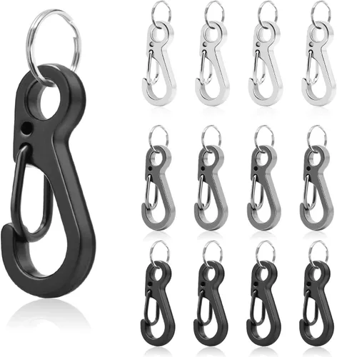 Miniatura 13 de Small Carabiner Clip Metal Spring Snap Hooks Mini Paracord Hanging Clips for Camera Strap, Flashlight, Key Chain