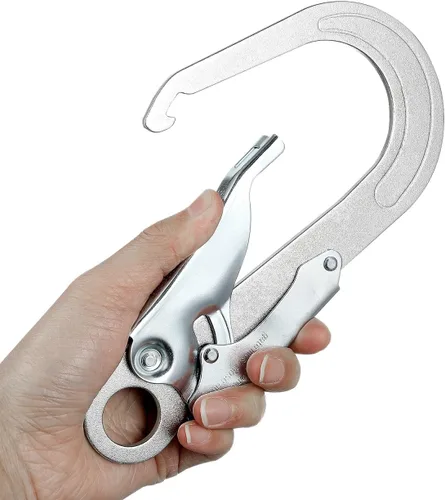 Miniatura 5 de Housoutil Rebar Snap Hook, High Strength Alloy Steel Large Drop Forged Double Lock Rebar Snap Hook, Multifunctional Safety Fall Protection Lanyard