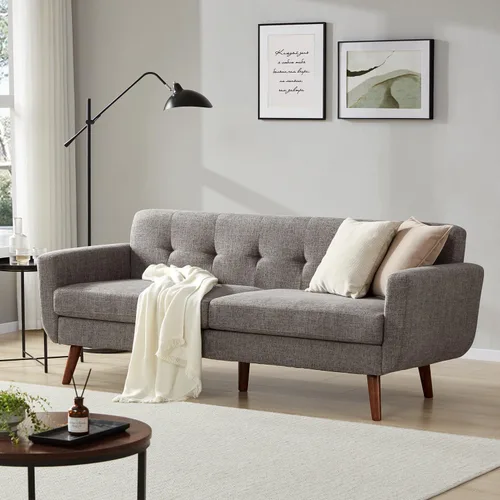 Miniatura 24 de Tbfit Sofá en Forma de L, Sofás Seccionales Modernos de Mediados de Siglo de 80" de Ancho, Sofás de 3 Plazas con Chaise Lounge Amplio, Sofá Beige