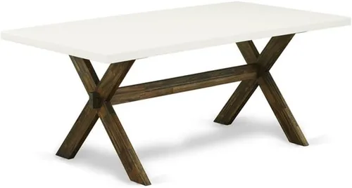Miniatura 24 de East West Furniture VT026 Mesa de comedor estilo V – una mesa de cocina rectangular con patas elegantes, 36 x 60 pulgadas, multicolor
