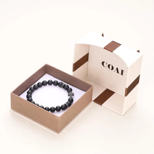 Miniatura 6 de COAI Pulsera de cruz con cuentas de piedra religiosa