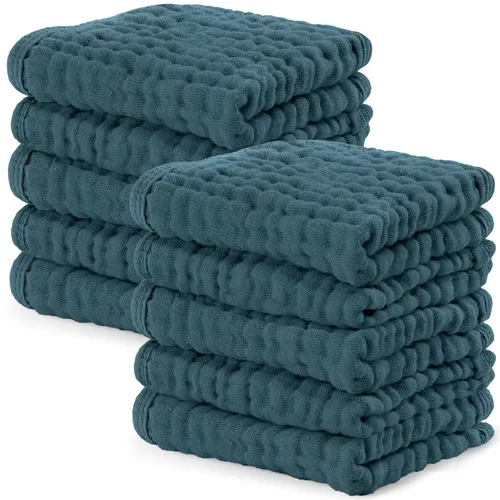 Miniatura 54 de Comfy Cubs - Juego de paños de muselina para eructos de 20 x 10 pulgadas, paquete de 10, tamaño grande, 6 capas, 100% algodón, absorbentes, seguros