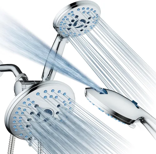 AquaCare - Combo de cabezal de ducha de 3 vías de alta presión y lluvia de 50 modos de alta presión - Boquillas antiobstrucción/bañera, lavado a