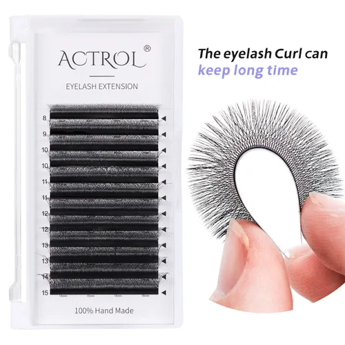 Miniatura 2 de Extensiones de pestañas 5D W, color negro, 0.003 in, rizo D, 0.315-0.591 in, volumen mixto, extensión de pestañas individuales YY, en forma de W