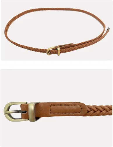 Miniatura 5 de Cinturón delgado de piel sintética para mujer, diseño de punto a la moda, cinturón de cintura para niñas