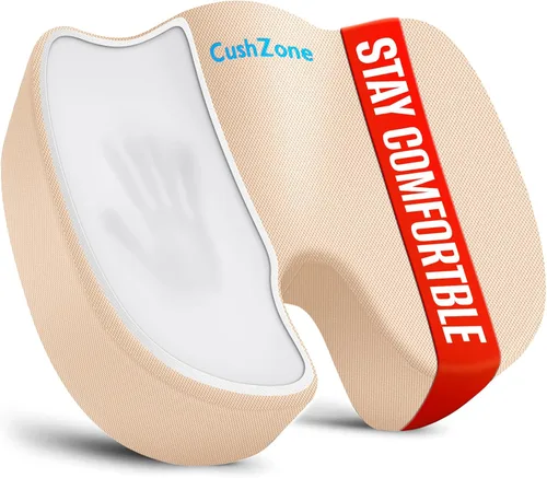 Miniatura 16 de CushZone Cojines para Silla de Oficina, Cojín de Espuma Viscoelástica para Coxis para Dolor de Coxis Silla de Oficina Asiento de Automóvil, Ciática