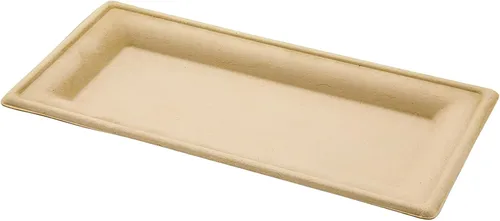 Restaurantware Pulp Tek - Platos rectangulares de bagazo, 100 platos de ensalada impermeables a la grasa, tapas se venden por separado, platos de