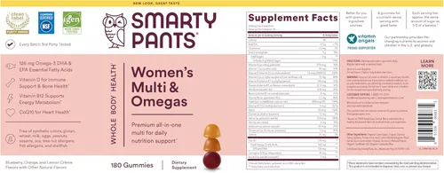 Miniatura 11 de SmartyPants Multivitaminas gommicas de fórmula de mujeres, 180 cuentas (30 días de suministro) (WC180)