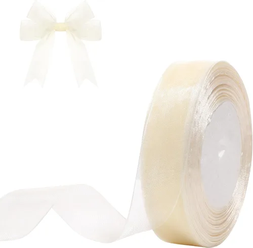 Miniatura 23 de Cinta de organza transparente de 3/4 de pulgada, 50 yardas, cinta de gasa para envolver regalos, decoración de Navidad, Halloween, ramo de boda