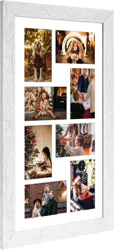 Miniatura 377 de Marcos de Fotos Collage de 13.5X15.5 con 7 Aberturas para Fotos de 4X6, Marco de Fotos Múltiples con Paspartú para Decoración de Pared, Grano