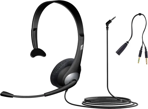 Miniatura 7 de Cyber Acoustics Auriculares estéreo (AC-204), estéreo de 0.138 in y adaptador Y, hogar, aula escolar K12 y educación