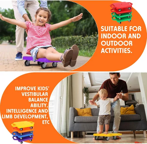 Miniatura 7 de Jerify 8 piezas de patineta deportiva para niños con ruedas de plástico que no se dañan, educación física para el hogar, equipo de juego escolar