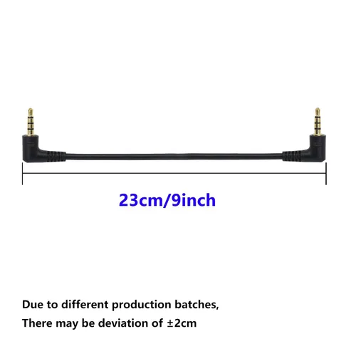 Miniatura 3 de SinLoon Cable TRRS de 0.138 in, (2 unidades) chapado en oro de 90 grados en ángulo derecho e izquierdo de 0.138 in, estéreo de 4 polos macho a