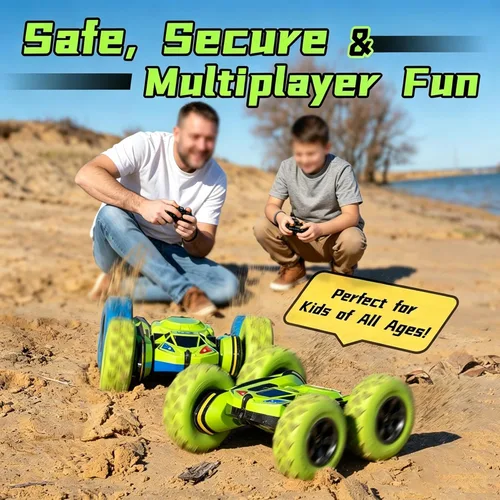 Miniatura 6 de Threeking Rc Stunt Car Automóvil de acrobacias con control remoto, camión todoterreno con volteo de doble cara, rotación de 360º, deformación 3D