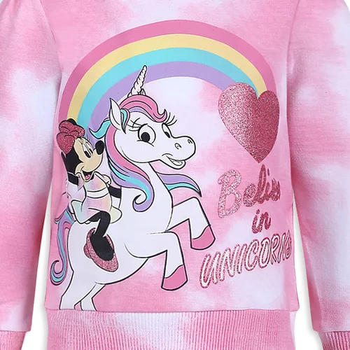 Miniatura 5 de Disney Minnie Mouse Girls - Conjunto de sudadera con capucha y pantalones deportivos para niños pequeños y niños pequeños, color rosa