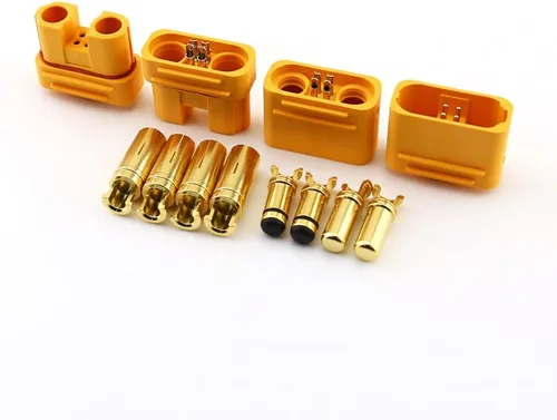 Amass AS150U - Conector de corriente continua de alta corriente continua, cabeza tipo plátano, antiparche, con pasador de señal, batería de litio,