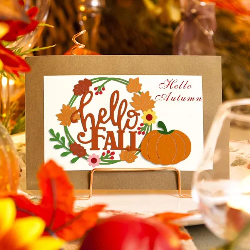 Miniatura 5 de Troqueles de corte de metal de calabaza de otoño, hojas de arce y girasol, troqueladas para hacer tarjetas, Acción de Gracias, álbumes de recortes