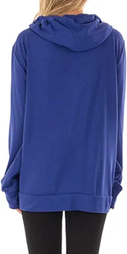 Miniatura 2 de Sudadera con capucha para mujer con cuello redondo y cordón