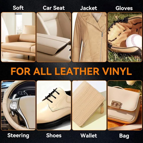 Miniatura 5 de LUXGROVE® Bálsamo recolorante de cuero beige, kit de reparación de cuero para muebles de vinilo, pintura de tinte de cuero para sofás de cuero
