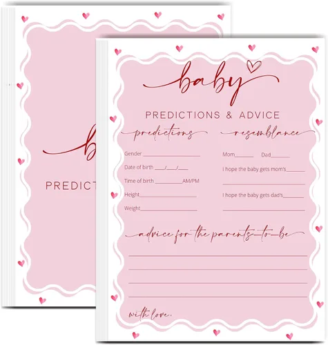 Miniatura 12 de Tarjetas de juego de peleas familiares para baby shower con tarjeta de respuesta, juegos de baby shower rosa para 30 invitados, tarjetas