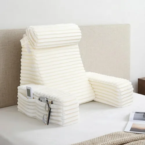 Miniatura 16 de ENITYA Almohada ergonómica XL de 22 pulgadas para sentarse, cojín de respaldo para reclinarse, jugar, descansar, ver la televisión, recuperarse