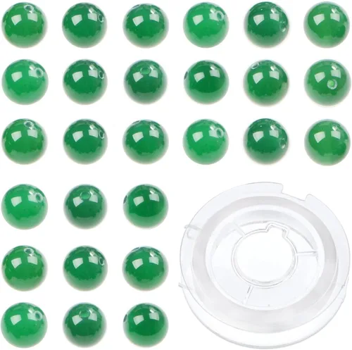 Miniatura 41 de Bymitel - Cuentas redondas de jade blanco natural de 5/32 de pulgada, 210 unidades de piedras preciosas auténticas para bricolaje y fabricación