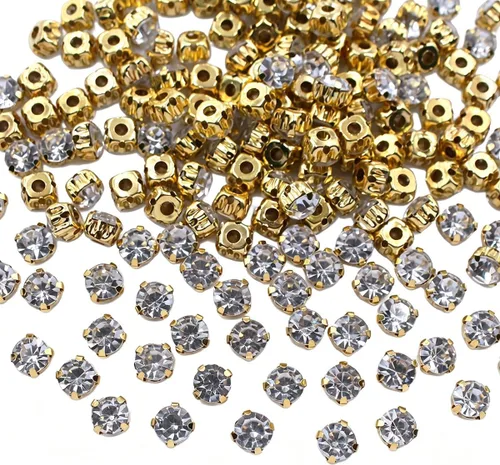 Miniatura 13 de Diamantes de imitación de 0.118 in a 0.394 in (0.394 in, 72 unidades) Metal Claws With Holes, Flatback, Clear Crystal Stones, Sewing Crafts Gems