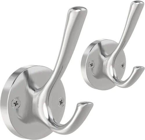 Miniatura 21 de TOFIIGREM Ganchos de pared negros para toallas, paquete de 3 ganchos para abrigos, ganchos para bata, gancho de metal resistente, doble gancho