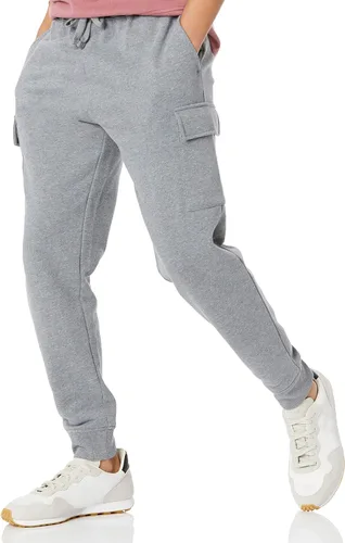 Tienda Essentials Pantalón deportivo jogger de forro polar tipo cargo para hombre con ajuste relajado