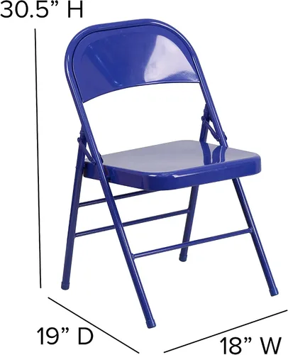 Miniatura 5 de Flash Furniture HERCULES COLORBURST Series - Silla plegable de metal con triple refuerzo y doble bisagra, color azul cobalto