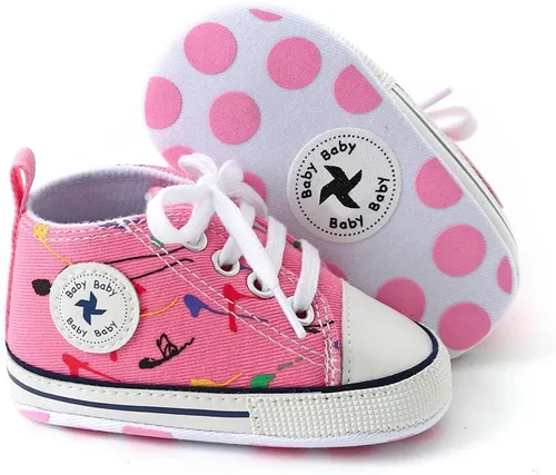 Miniatura 133 de Zapatos deportivos de lona de lona para bebés y niñas, suela antideslizante suave, suela antideslizante