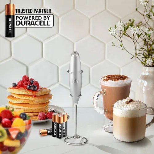 Miniatura 405 de Zulay Milk Boss Espumador de leche potente manual, hace espuma para latte, batidor para mezclar bebidas, café, miniespumador para capuchino, frappé