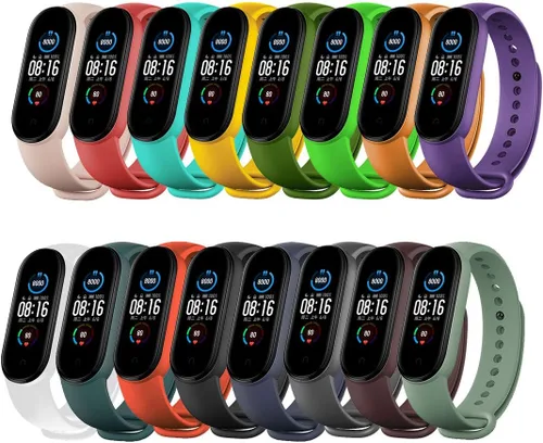 Yuuol Bandas de repuesto compatibles con Xiaomi Mi Band 6/5, pulseras de silicona suave, correa deportiva ajustable para mujeres y hombres