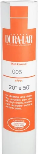 Miniatura 50 de Grafix Dura-Lar Película de 0.002", Ultra Transparente, Brillante 40" x 50', Material, Alternativa de Mylar/Acetato para, Plantillas y Plantillas