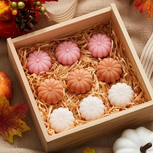 Miniatura 5 de Maxcheck 12 juegos de calabazas de otoño para baby shower, regalos de fiesta de jabón, incluye etiquetas temáticas de jabón de calabaza, bolsa