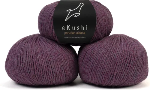 Miniatura 70 de 100% Hilo de Alpaca para Bebé para Tejer y Ganchillo - Juego de 3 Madejas de Hilo Premium DK - Ligero, Hipoalergénico y Térmico Hecho en Perú - N010